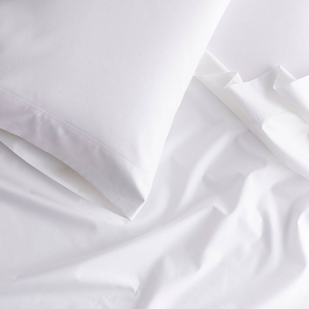 Ivory Queen Size Supima Cotton Percale Flat Sheet S684658