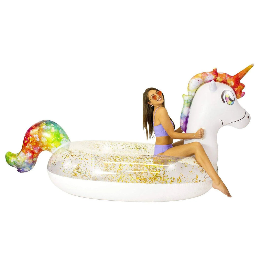 Glitter Unicorn Gigantic Beach Pool Raft W814