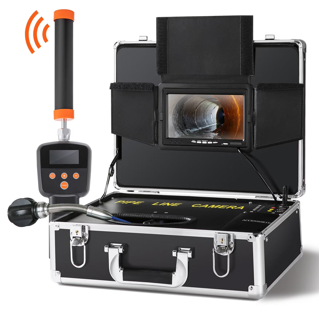 Sewer Camera Pipe Inspection Camera with 512Hz Locator, 100 ft, 7" DVR Function, 16 GB SD Card, IP68 L71807