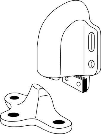Satin Chrome Floor-Mount Door Stop Y155701