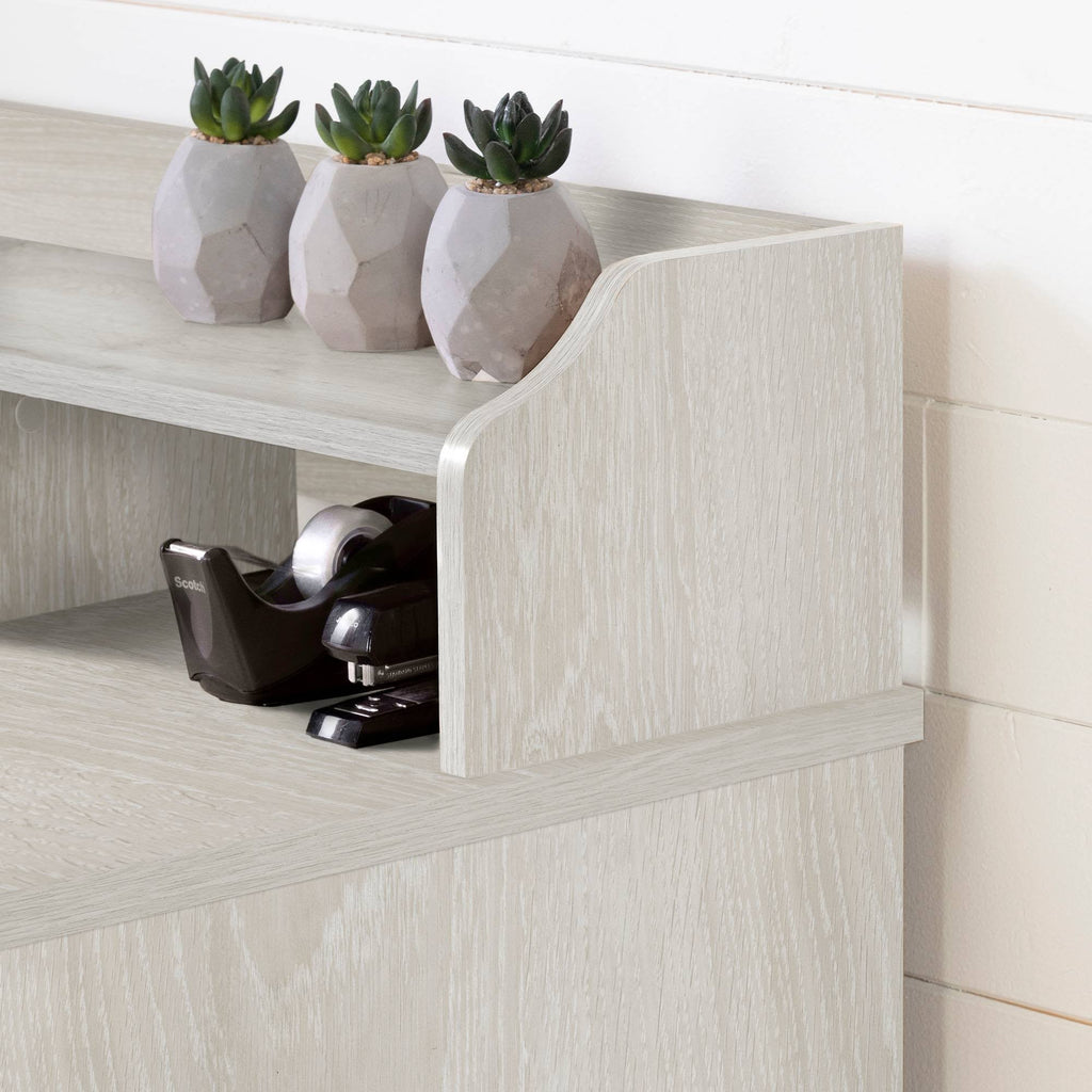 Winter Oak Computer Desk with Hutch N51325