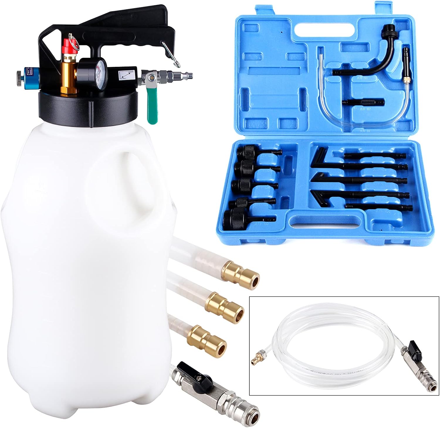 10L Pneumatic Fluid Extractor Dispenser Set ATF Refill Tool Kit B8834