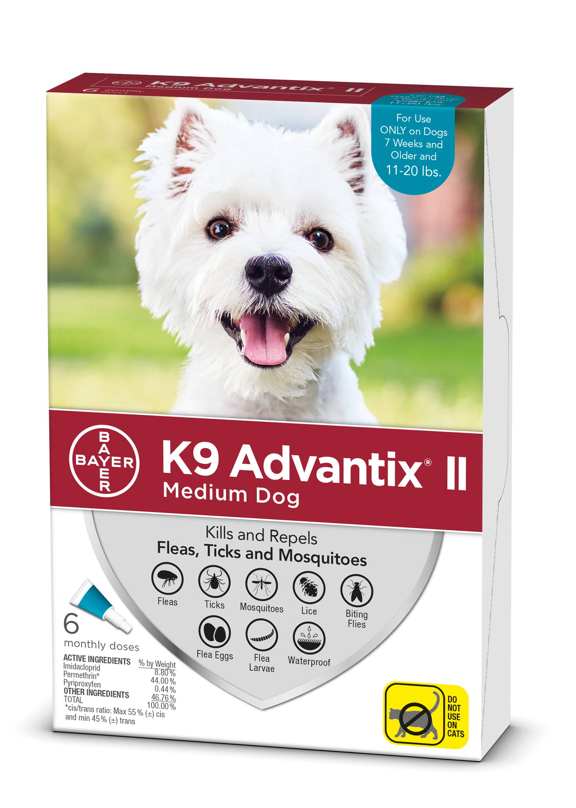K9 Advantix II Topical Medium Dog Flea & Tick Treatment - 20 lbs C525