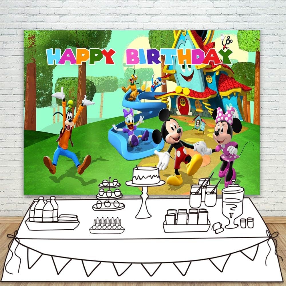 Mickey Mouse Funhouse Birthday Party Supplies Banner - 7x5ft Backdrop U817807