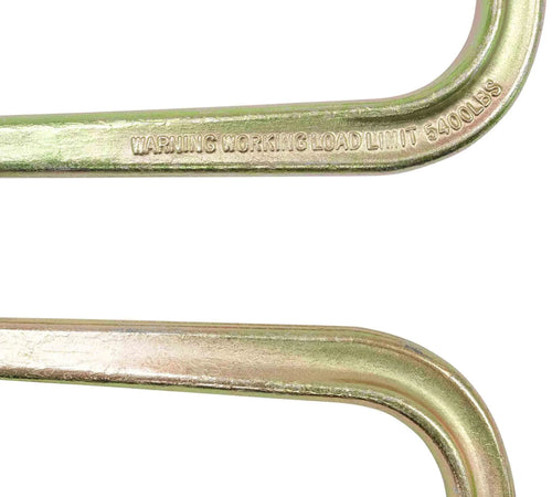 (2 Pack) Tow Straps V Bridle 3" x 24" w/ 15" Long Shank J Hooks 5400 lbs Working Load Y367819
