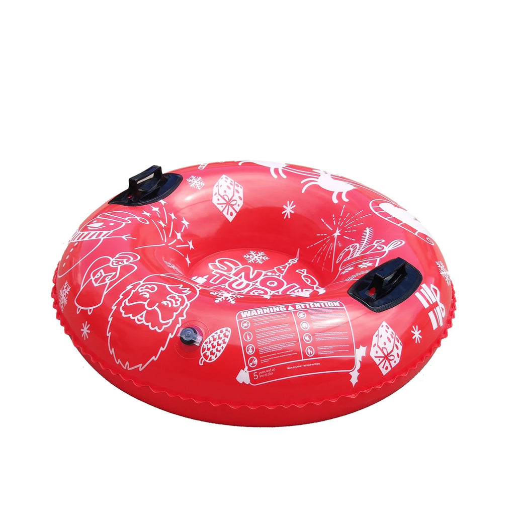 Inflatable Ski Ring Snow Sled PVC Red C721965