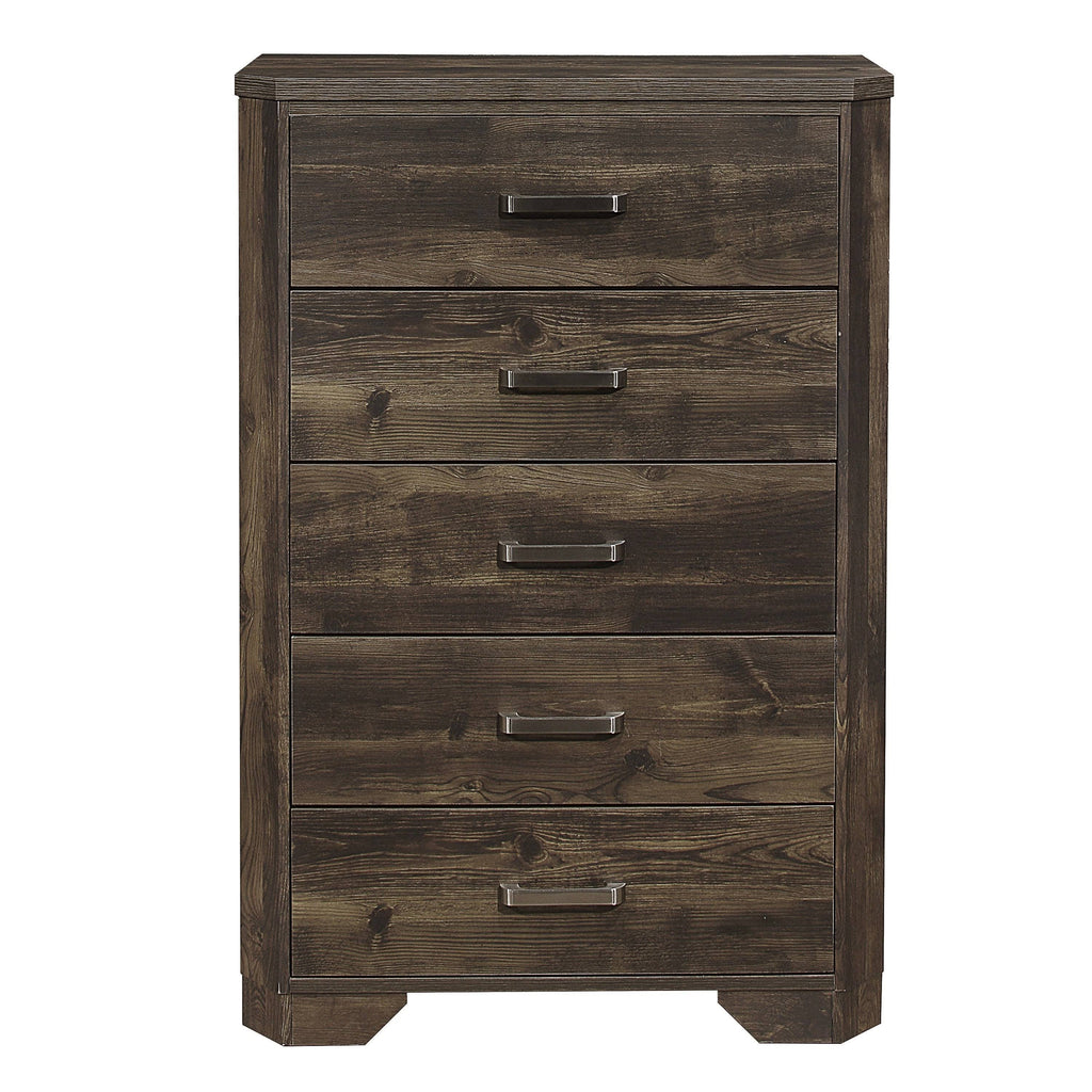 5 Drawer Wooden Chest, Brown D534374