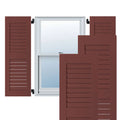 18 in. x 52 in. Exterior Real Wood Western Red Cedar Open Louvered Shutters Pair H423186