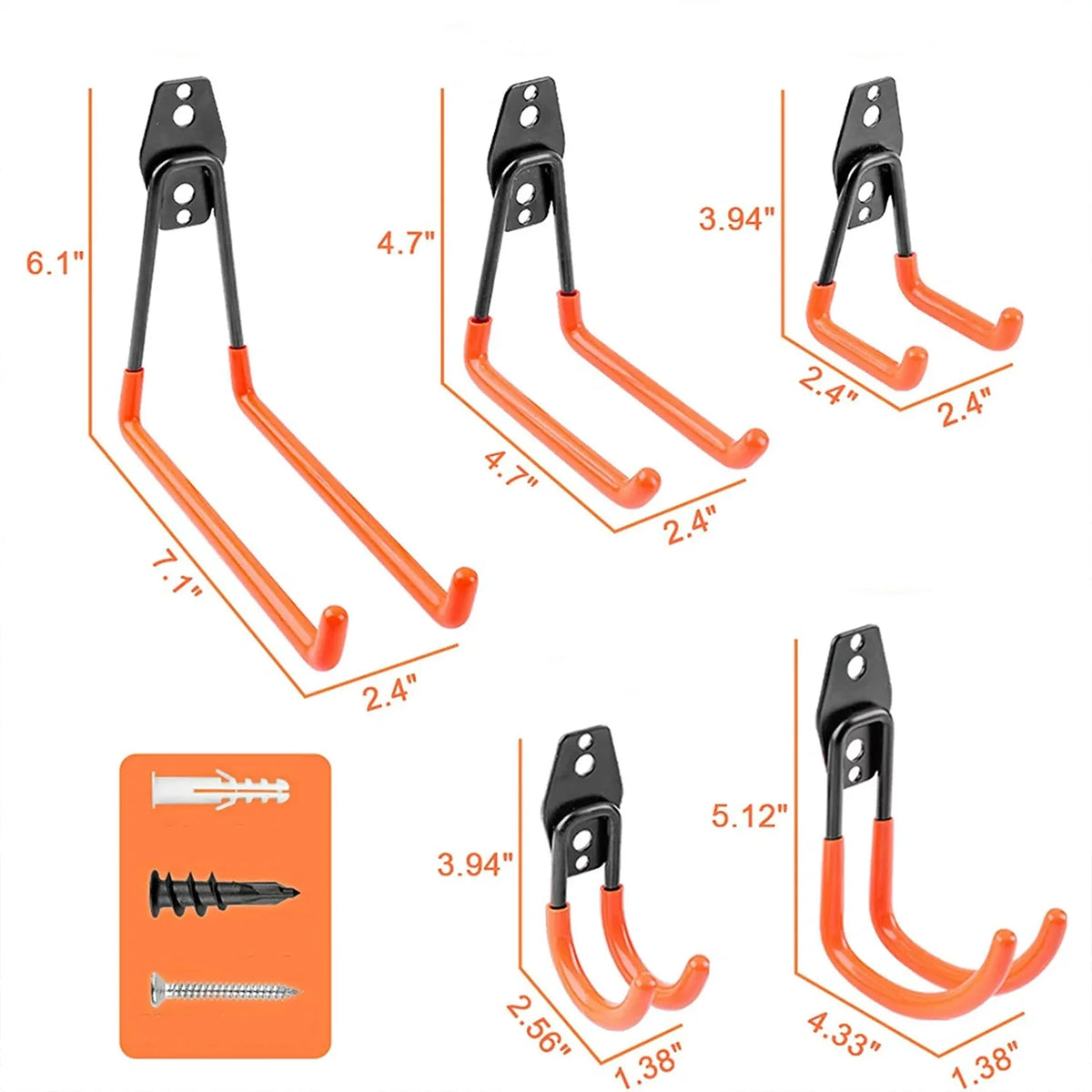12 Packs Heavy Duty Steel Garage Storage Hooks with Tool Hangers X233