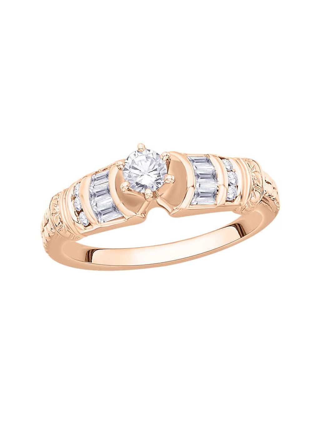 14K Rose Gold Diamond Engagement Ring A5769