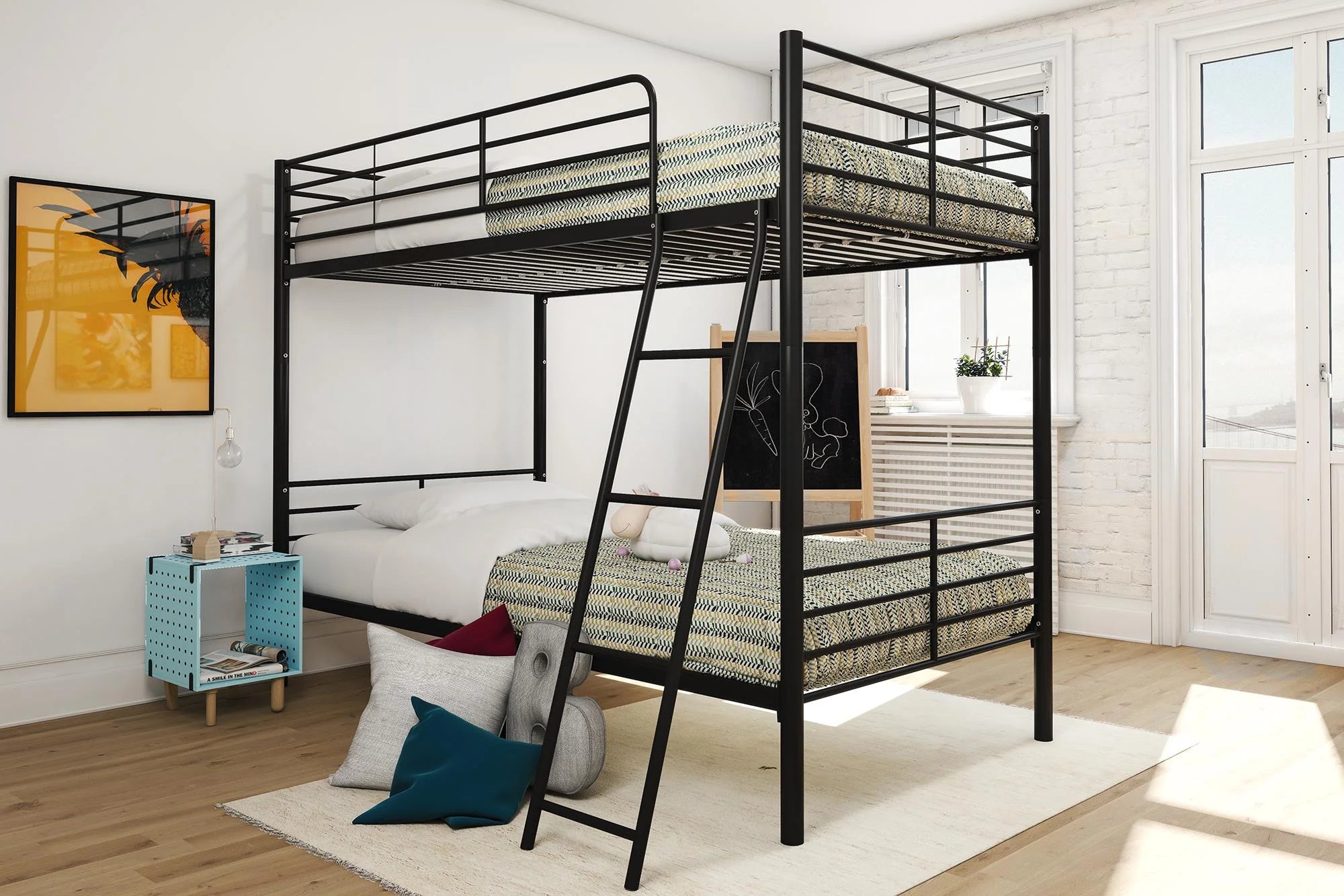 Black Twin over Twin Metal Bunk Bed K161976