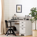 Winter Oak Computer Desk with Hutch N51325