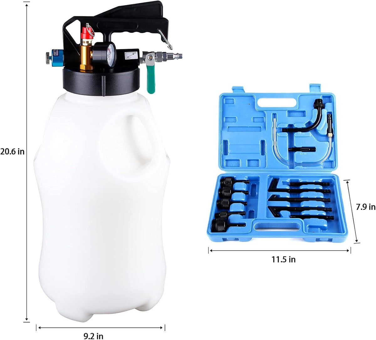 10L Pneumatic Fluid Extractor Dispenser Set ATF Refill Tool Kit B8834
