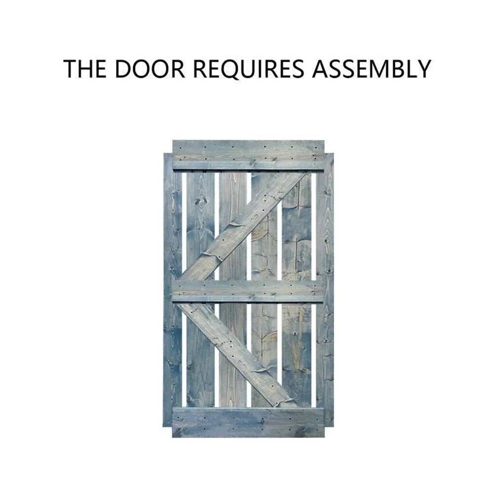 Colonial Maple Stained Wood Sliding Barn Door with Hardware Kit F93763
