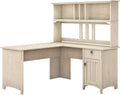 60W L Shaped Desk with Hutch in Cape Cod Gray N847025