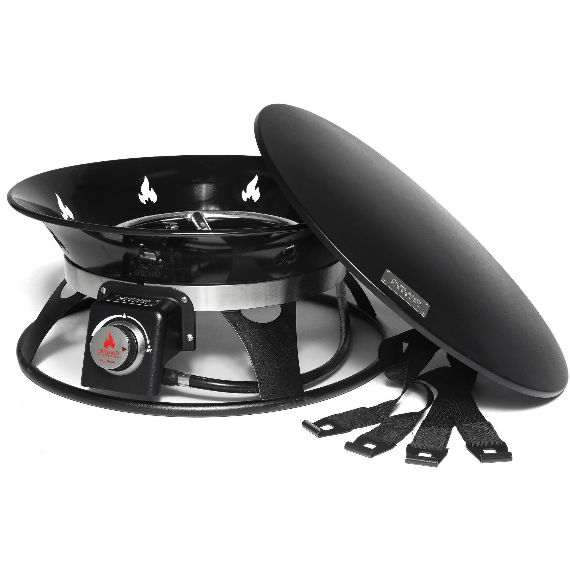 21 Inch Steel Portable Propane Fire Pit with Cover and Carry Kit R9539