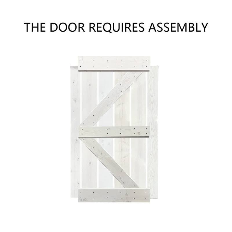 Colonial Maple Stained Wood Sliding Barn Door with Hardware Kit F93763