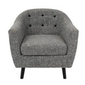 Dark Gray Polyester Blend Barrel Chair A525158
