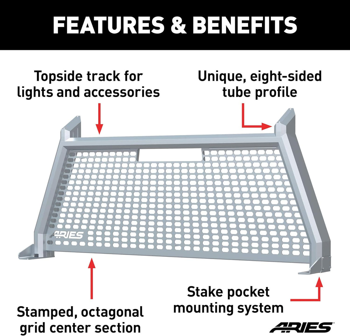 Chrome Aluminum Truck Headache Rack Cab Protector T389