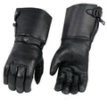 Deerskin Gauntlet Motorcycle Gloves with Snap Closure Thermal Lined O8535