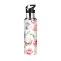 Stainless Steel Insulated Thermos Vacuum Flask Water Bottle with Straw Lid T1611