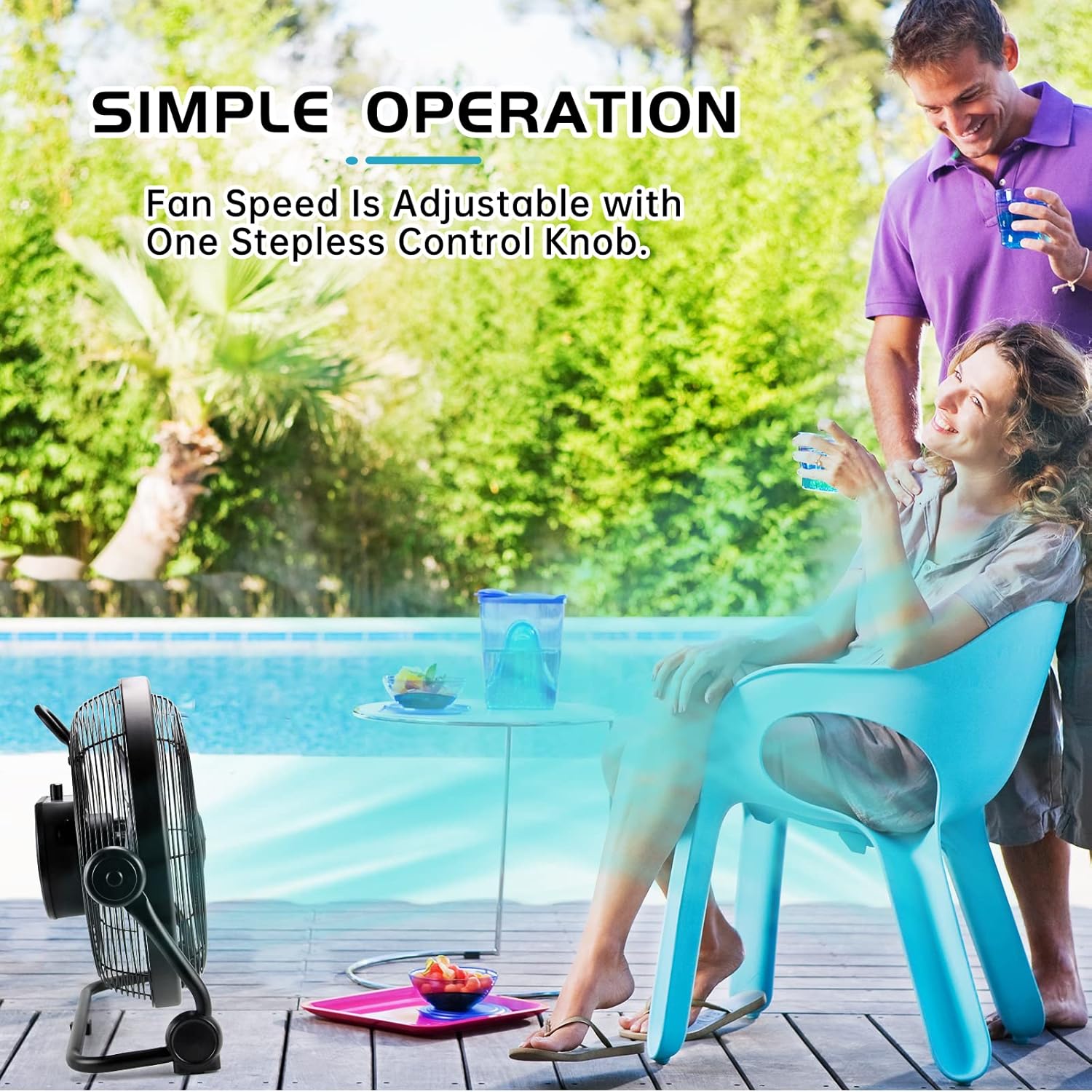 15000mAh 12'' Cordless Metal Blade Portable Fan W152920