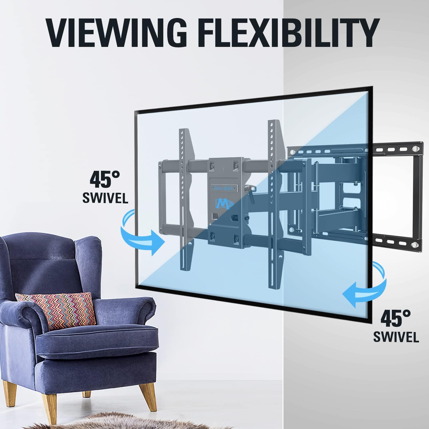 TV Wall Mount for 42-86 Inch TV, Full Motion with Articulating Arms, Max VESA 800x400mm M976