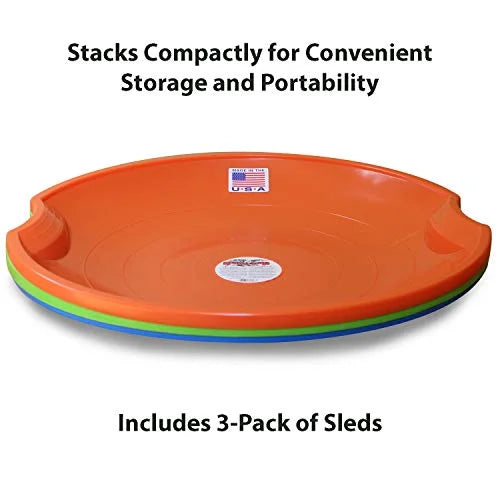 3-Pack Round Snow Saucer Sleds N67939