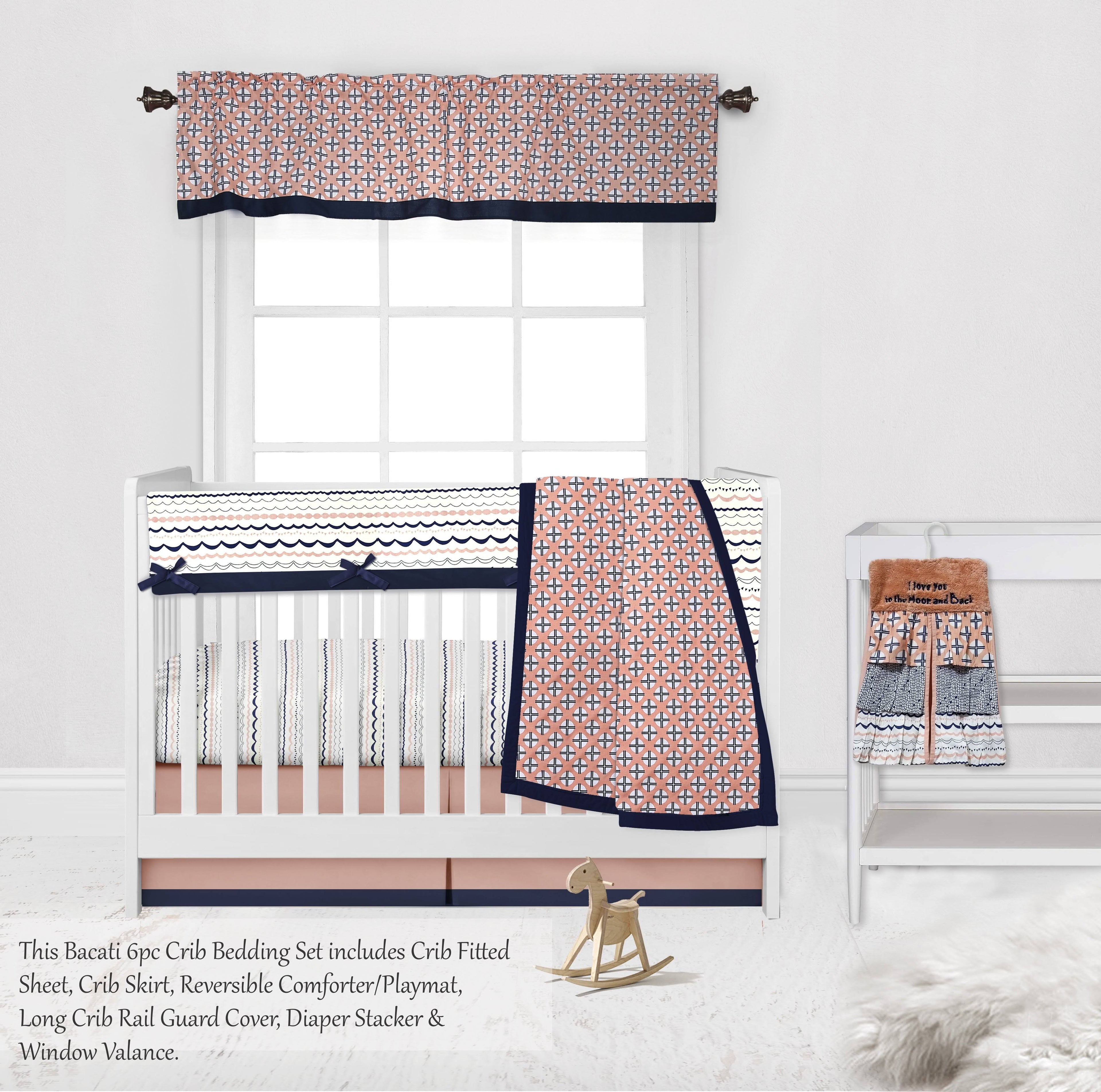 10-Piece 100% Cotton Percale Crib Bedding Set with 2 Crib Fitted Sheets B362430