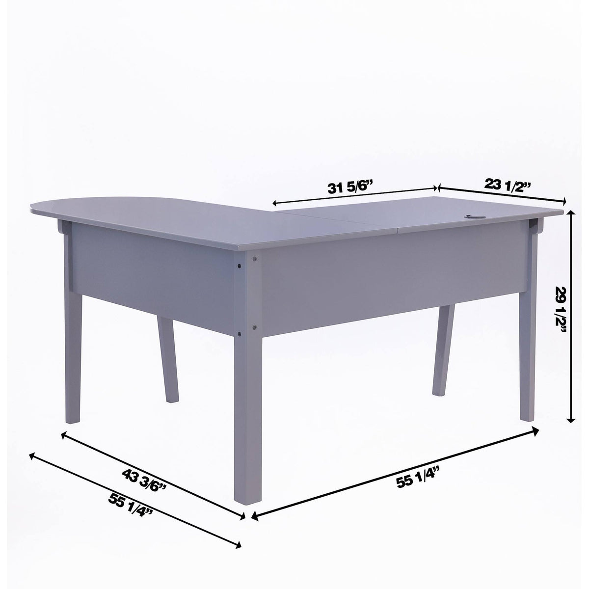Grey L Shaped Corner Desk O8094