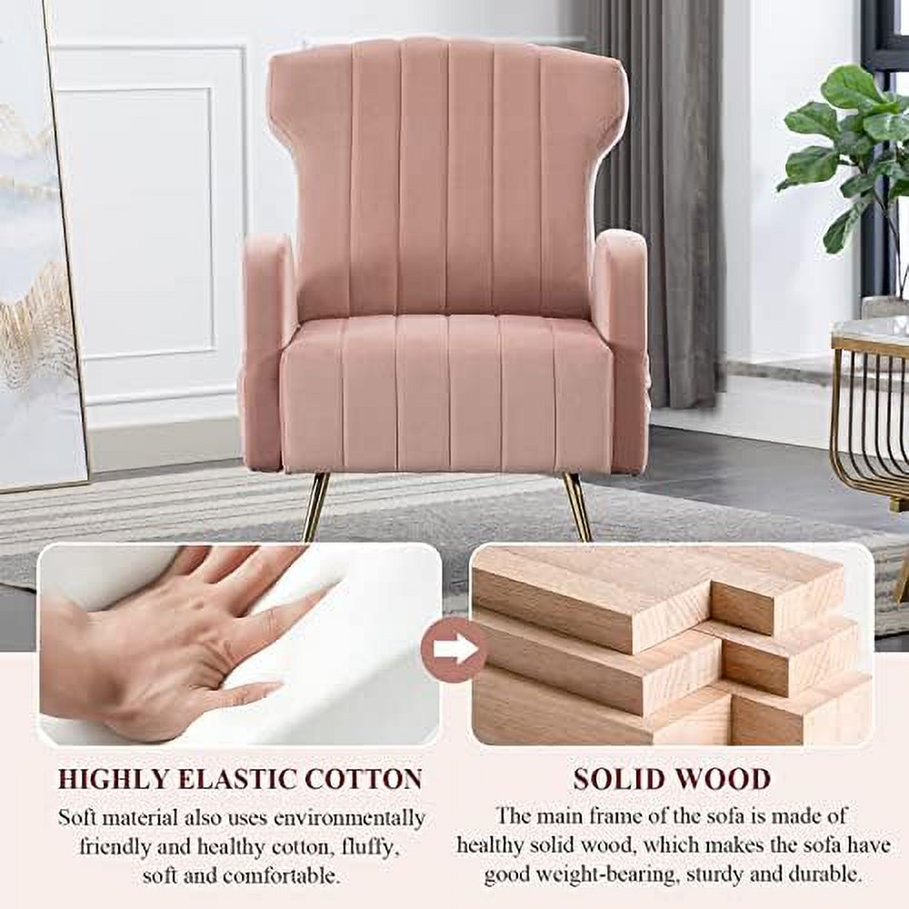 Emerald Velvet Wing Back Accent Chair with Metal Legs L920634