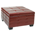 Crimson Red Ottoman with Tray L495