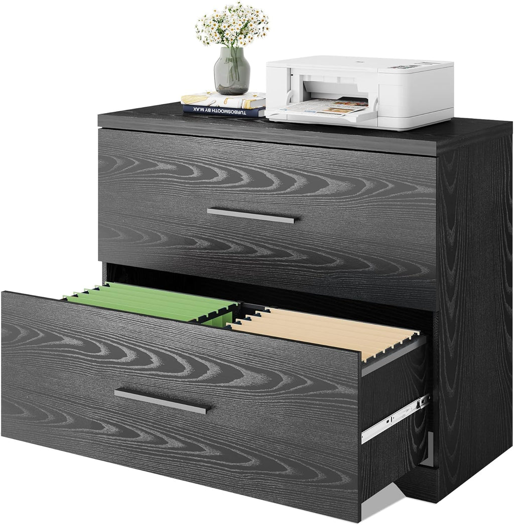 Gray Oak 2 Drawer Wood Lateral File Cabinet S50166