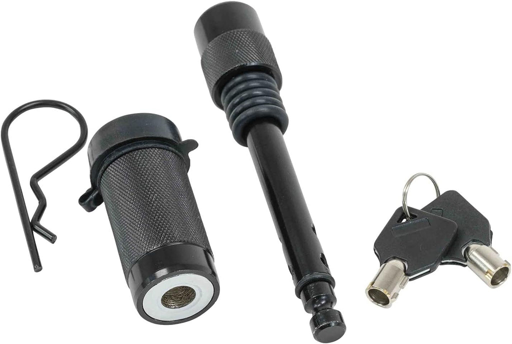 Black Trailer Hitch Lock, 1/2 Inch Pin Diameter, 4 Pack F74963