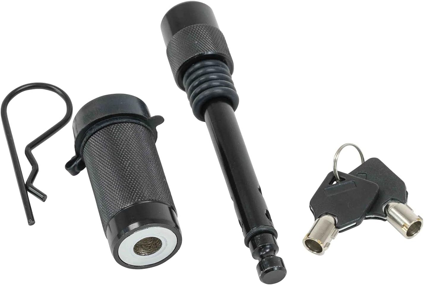 Black Trailer Hitch Lock, 1/2 Inch Pin Diameter, 4 Pack F74963
