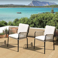 Green and Grey Rope Woven Dining Chair Set of 2 M66772