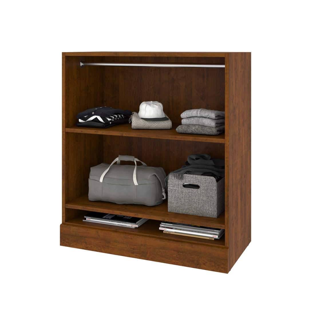 White Low Storage Unit with Rod X756