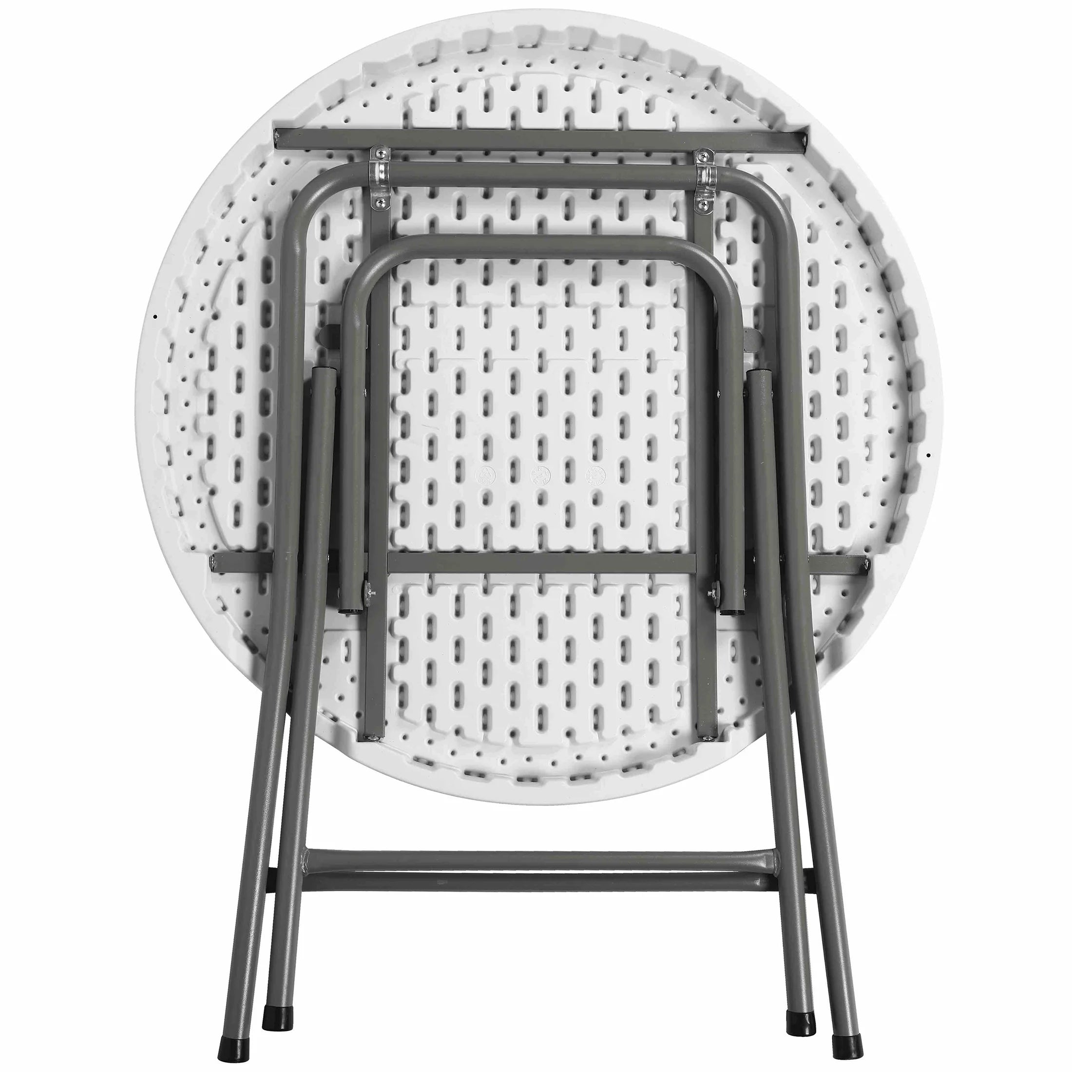 White Round Plastic Folding Table O11307