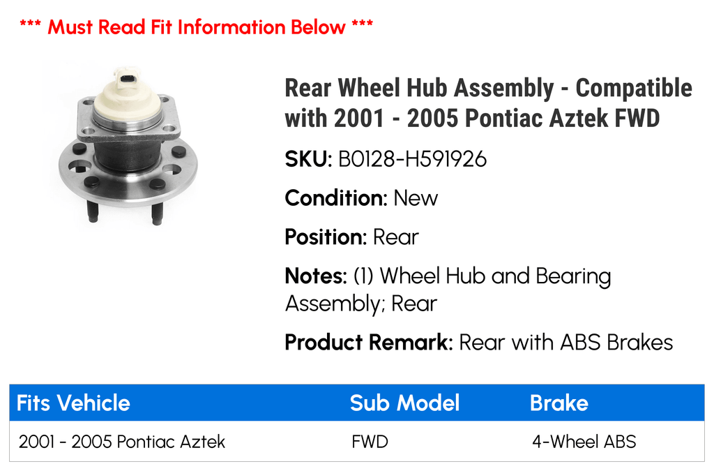 Rear Wheel Hub Assembly H349