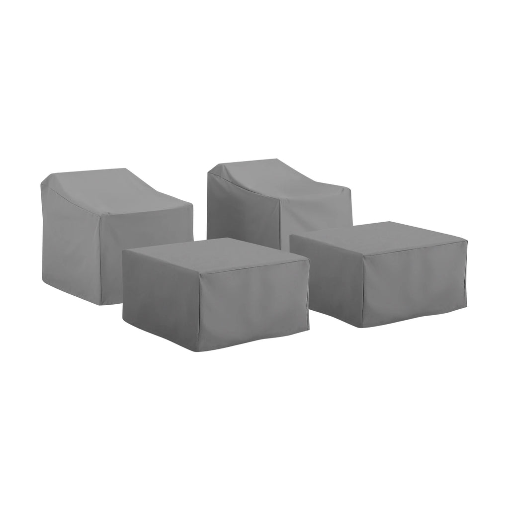 Gray 4 Piece Patio Vinyl Conversation Cover Set M23617