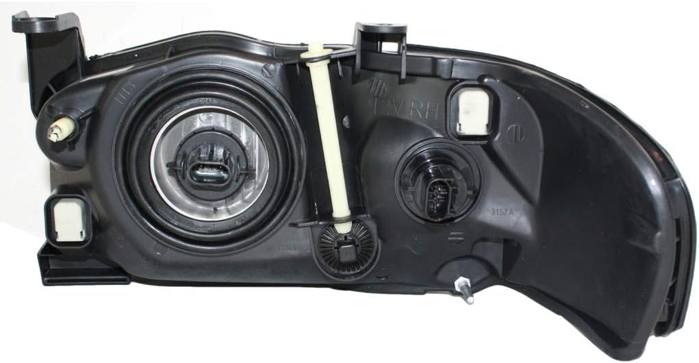 Headlight Assembly Passenger Side Chrome with Bulbs E6777