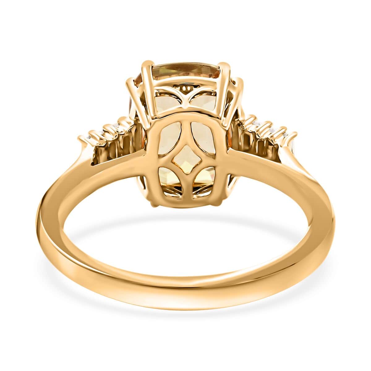 14K Yellow Gold Solitaire Ring with White Diamond Turkizite Size 8 Ct 2.9 S1008