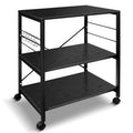 Black Kitchen Island with Solid Wood Prep W7870