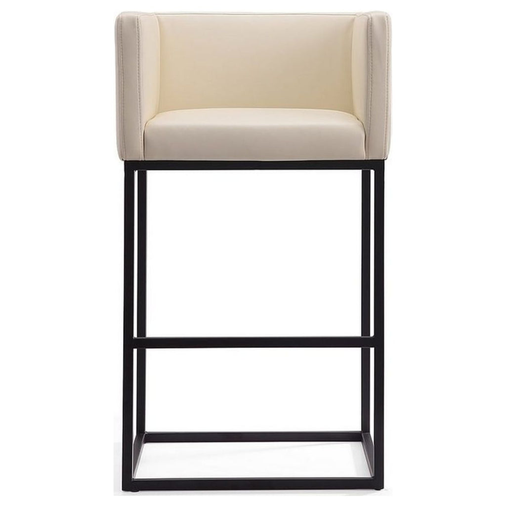 Cream and Black Metal Barstool Set of 2 A3458