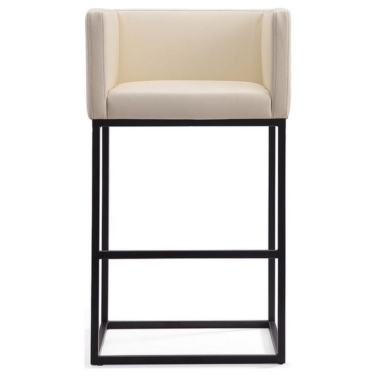 Cream and Black Metal Barstool Set of 2 A3458