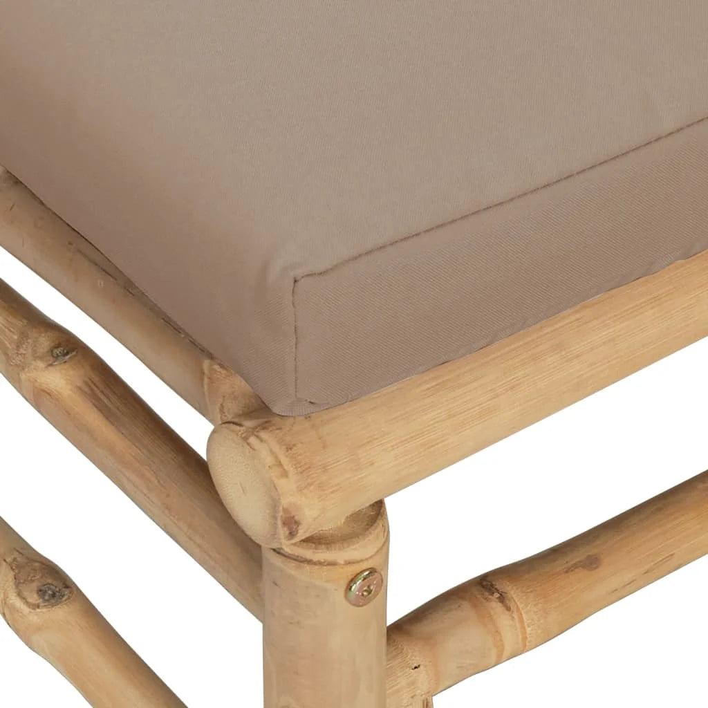 Bamboo Patio Sofa with Taupe Cushions L9465
