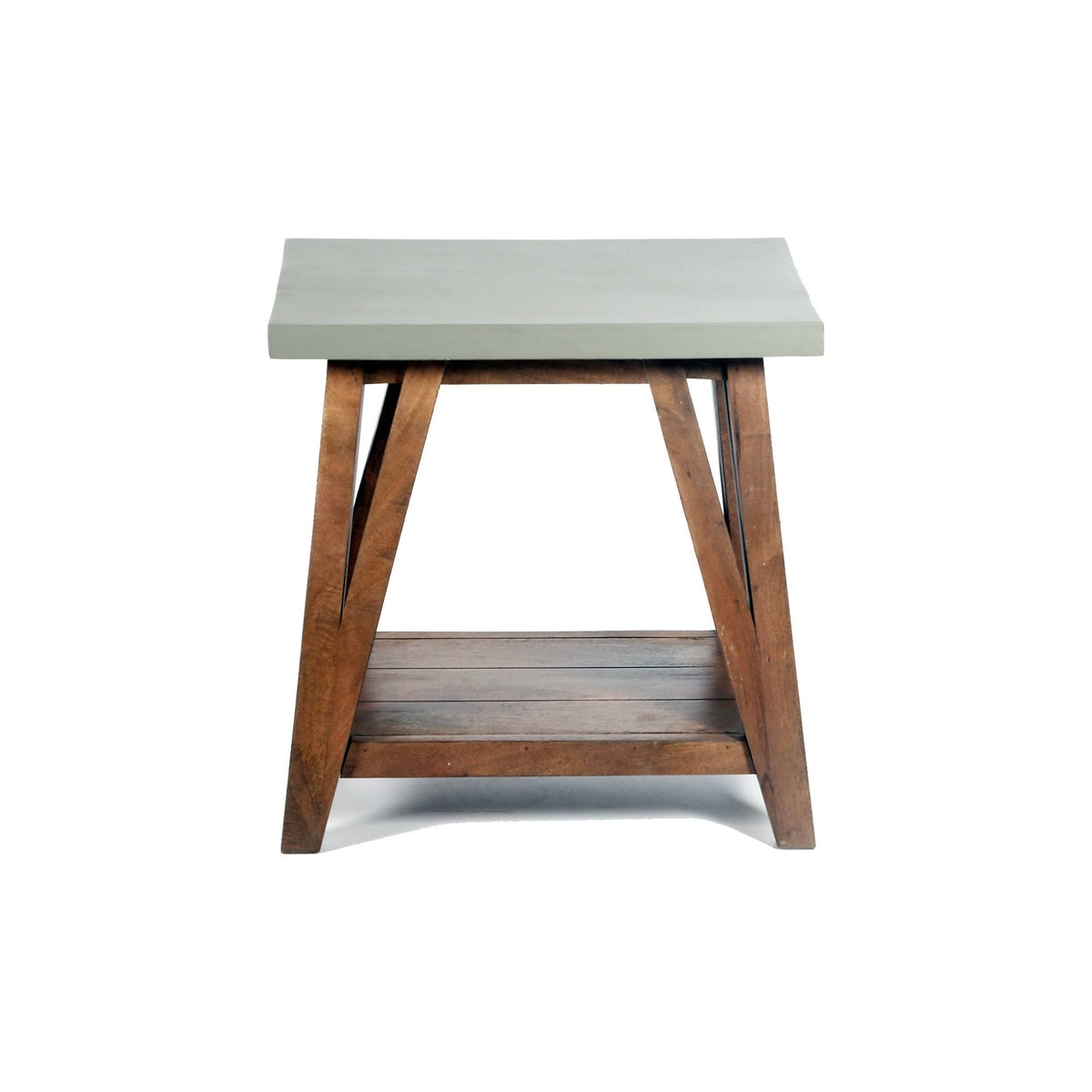 Concrete Coated-Top Wood End Table R9483
