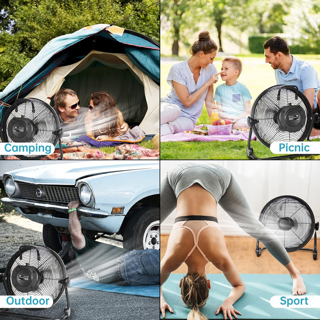15000mAh 12'' Cordless Metal Blade Portable Fan W152920