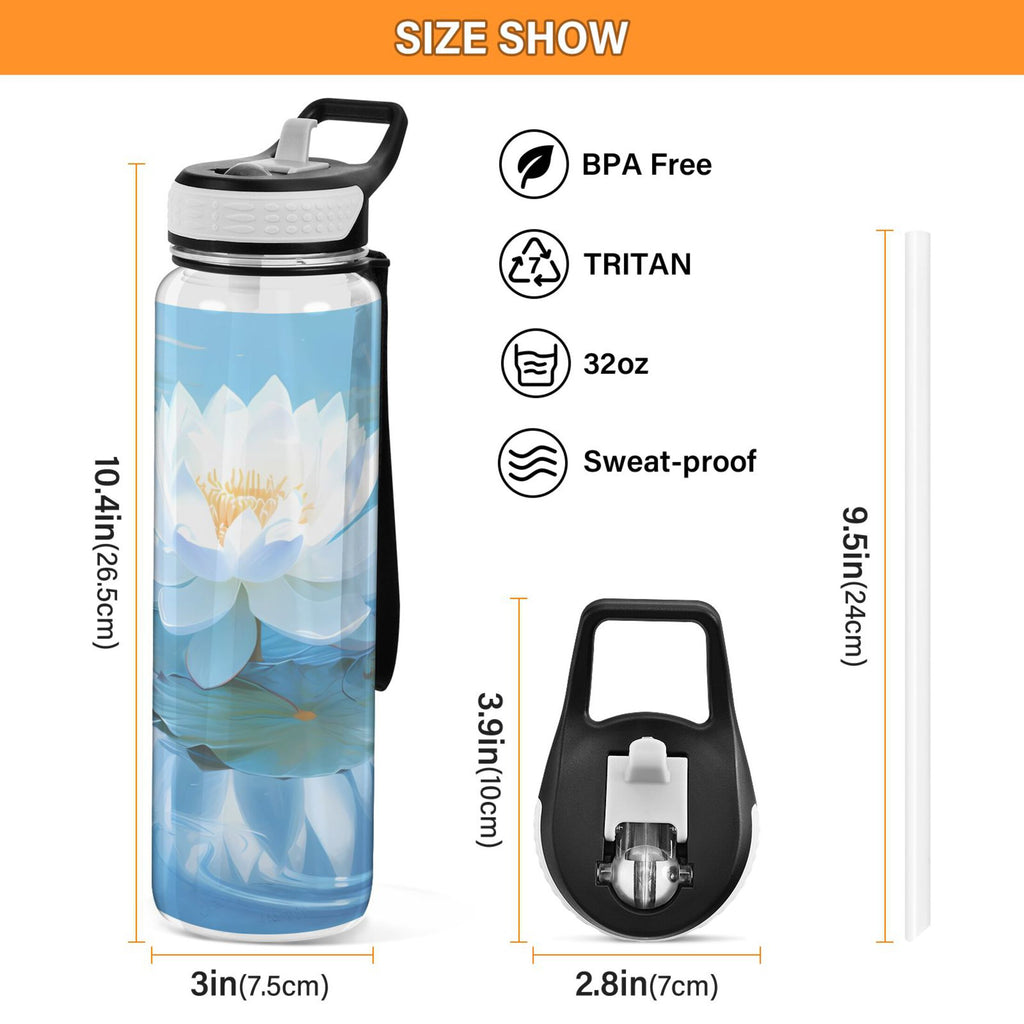 32oz Tritan Clear Water Bottle with Straw M7547