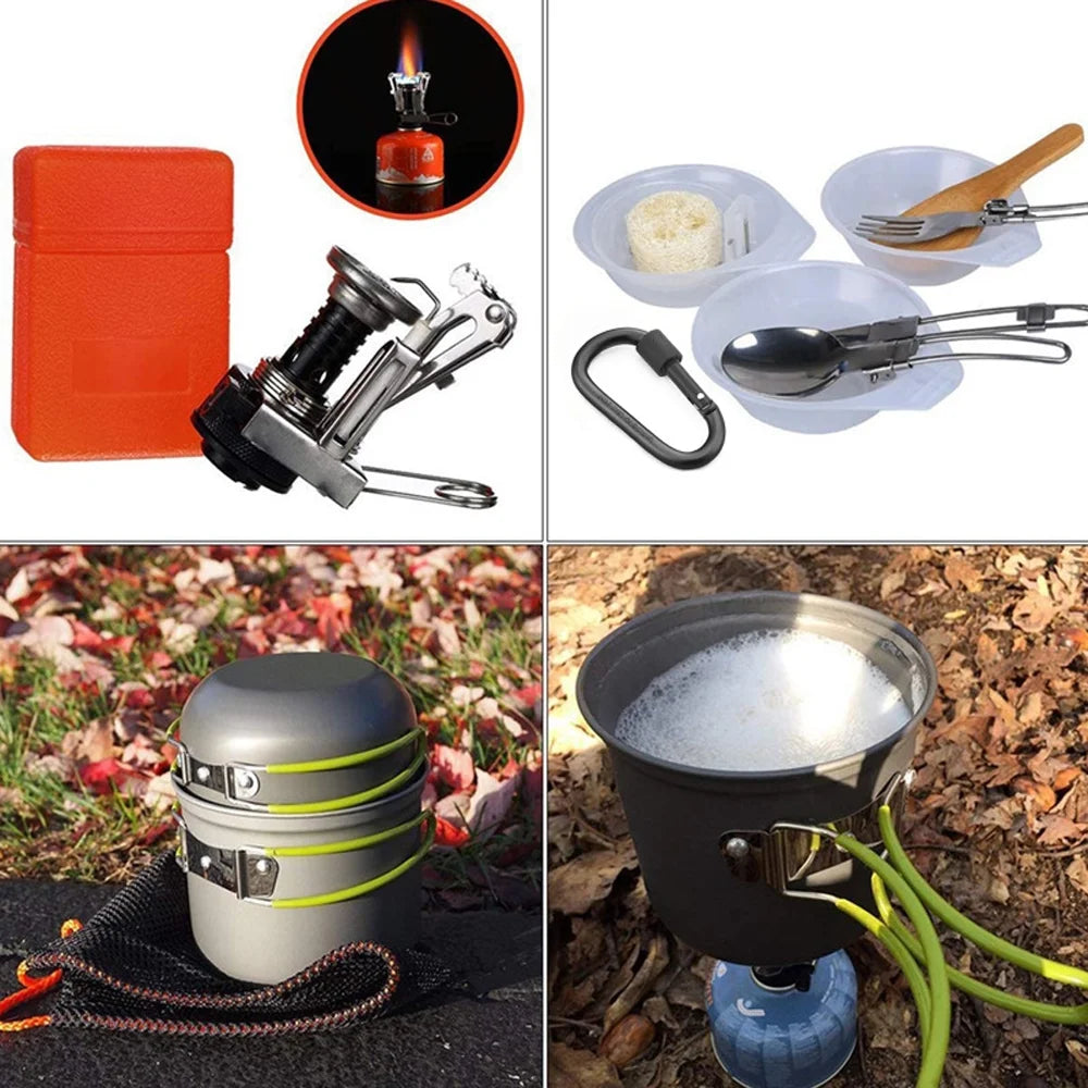 Camping Hiking Cookware Set Portable Pot Kit M547